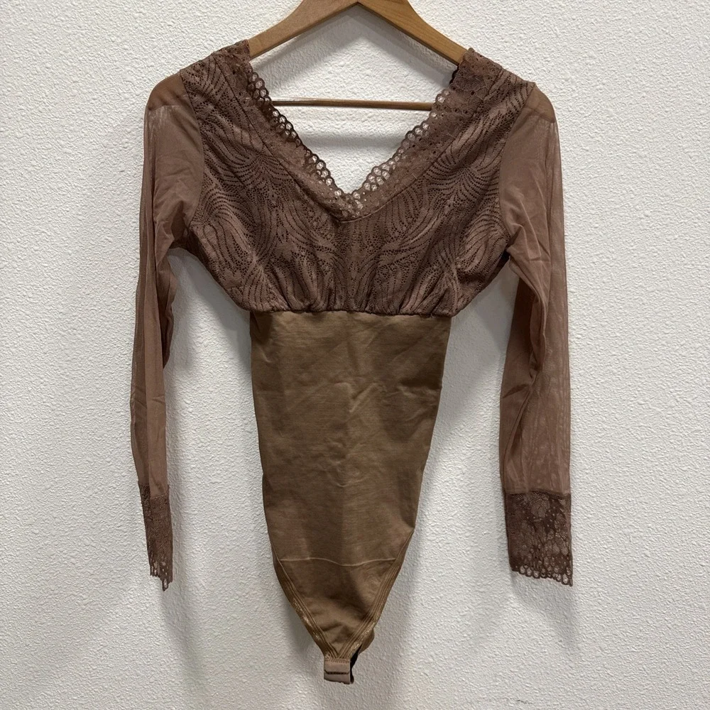 Tissini Faja Women's Brown‎ Body Sharper Grethel Size Large Compression Bodysuit